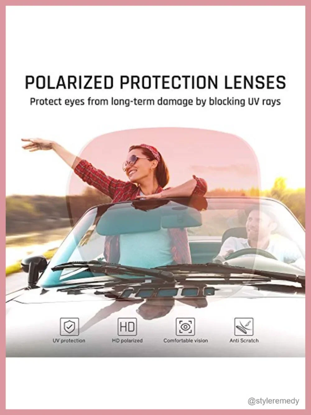 Oversized Square Polarized UV400 Sunglasses for Beach